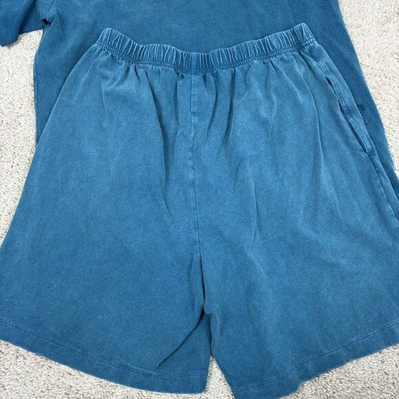 Savage X Fenty Essential Heavy Jersey Tee & Shorts Set Sz S Lounge Athletic - Picture 4 of 10